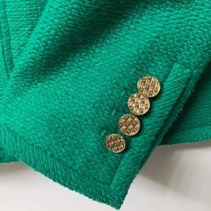 Talbots - Kelly Green Tweed Zip Up Jacket